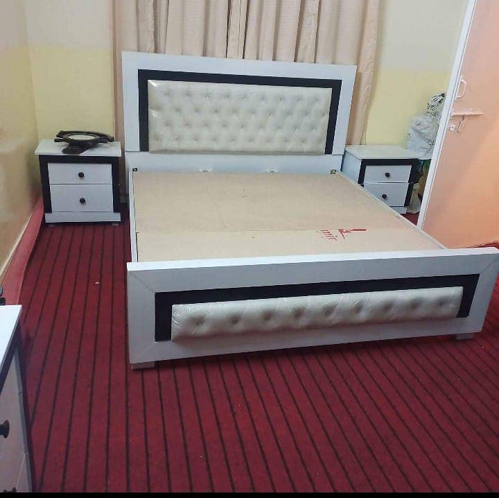 bed / king size / double bed / wooden bed / bed dressing side table 1