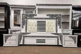 bed set/side table/wardrobe/double bed/almari/showcas/bridal furniture