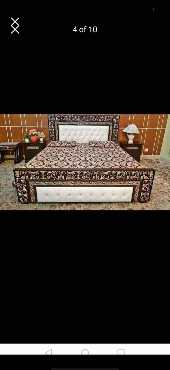 bed / king size / double bed / wooden bed / bed dressing side table 14