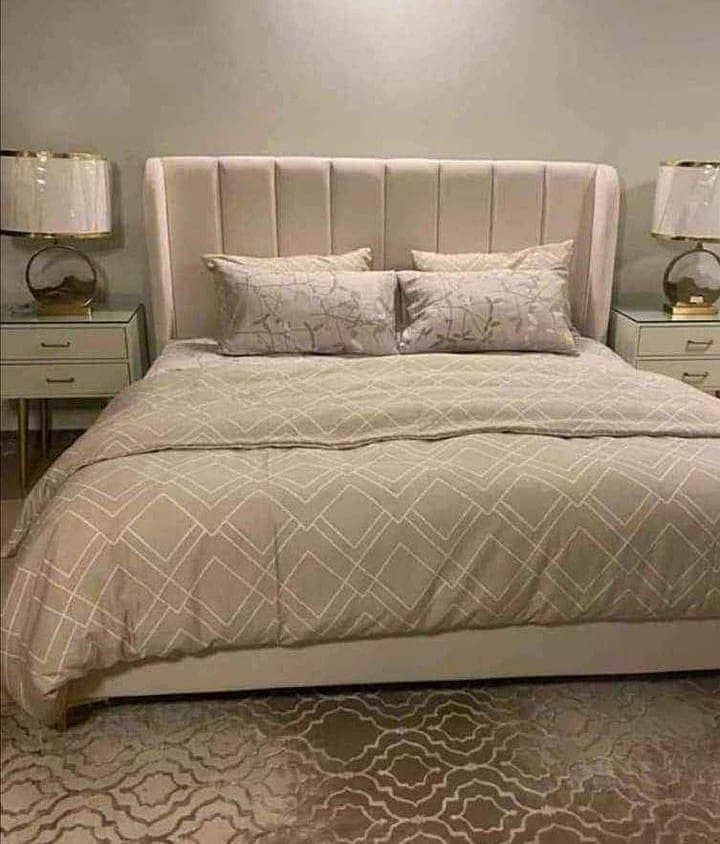 bed set/dressing/side tables/single bed/almari/king size bed in lahore 11