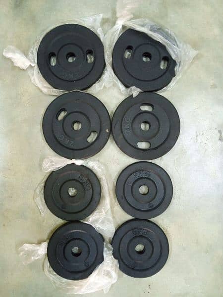 Exercise ( Rubber coated weight plates rod set 3