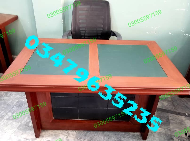 Office table leather top 4,5ft furniture sofa chair desk study meeting 14