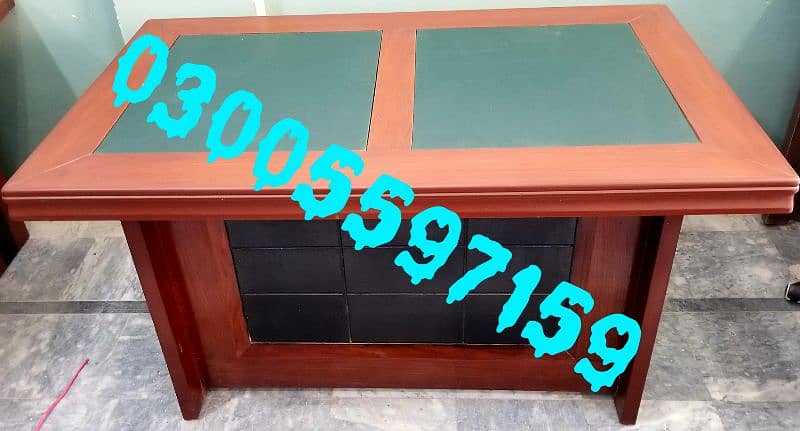 Office table leather top 4,5ft furniture sofa chair desk study meeting 18