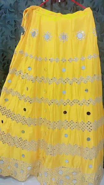 Yellow lehnga kurti or dupta its bridal mehndi dress. One time used 2