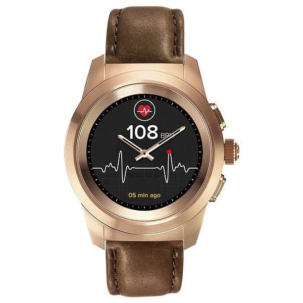 Luxury Pink Gold/Brown Leather Smartwatch - ZeTime Petite 1