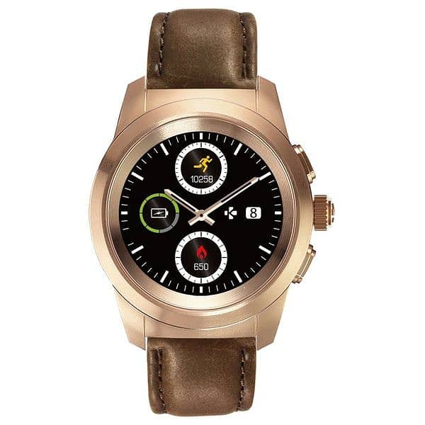 Luxury Pink Gold/Brown Leather Smartwatch - ZeTime Petite 2