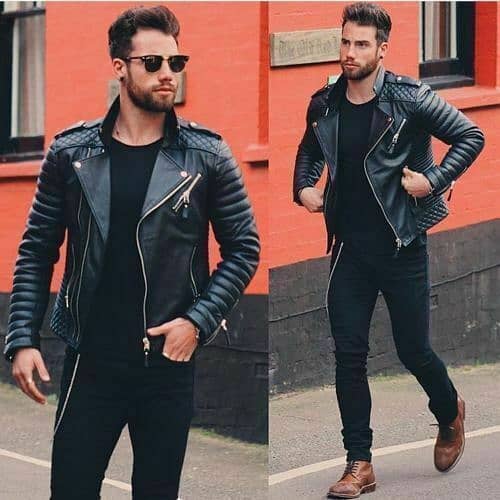 Men's Genuine Cow Leather Jacket 2024 fashion BIKER JACKET Available 1