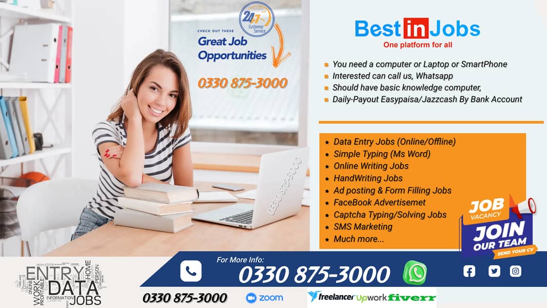 Data Entry Jobs (Online/Offline) /Online Writing Jobs Daily Payment 0