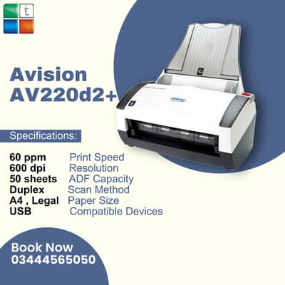 Avision AV220D2+ 60ppm Sheetfed Duplex Document Scanner