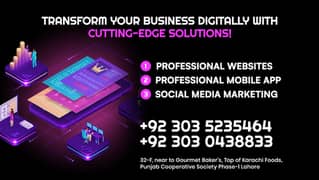 Professionl Mobile App | Website & Social Media Marketing For Business