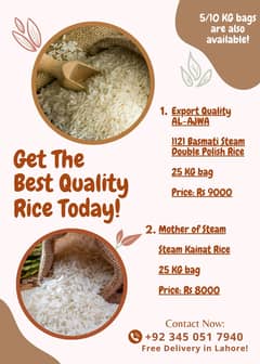 Order LONG GRAIN RICE today! Free Delivery in Lahore. 2 Types of Rice!