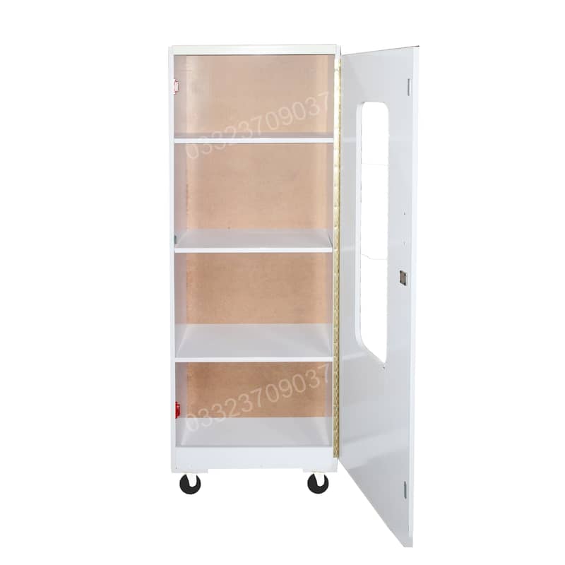 69 x 22 Inch single glass door cupboard - White wardrobe 1