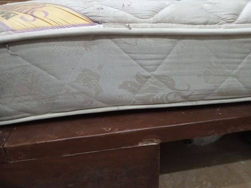 Wooden Bed (Antique Style) with Moltyfoam Spring Mattress 10