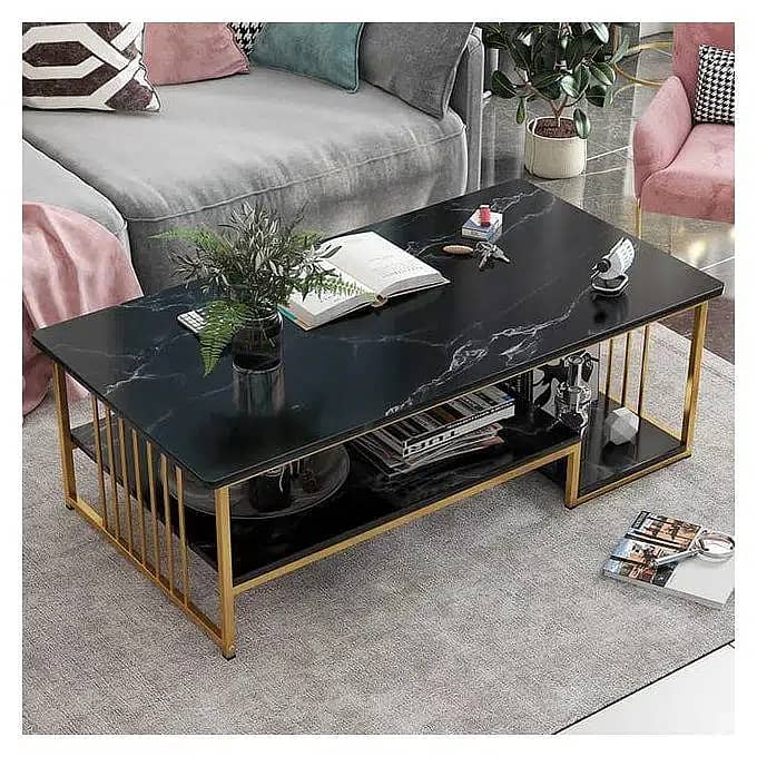 Golden Elegance Marble Fusion Center Table, Coffee Table and Sofa Tabl 6