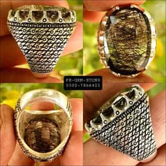 Natural Rutile Quartz Stone Hand Made Chandi Ring 0