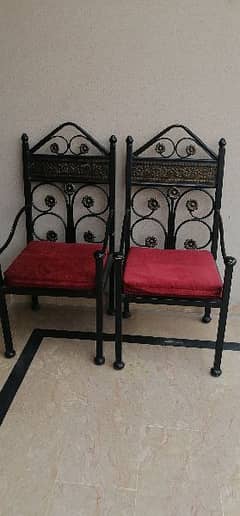 2 Rod Iron Chairs Urgent For Sale
