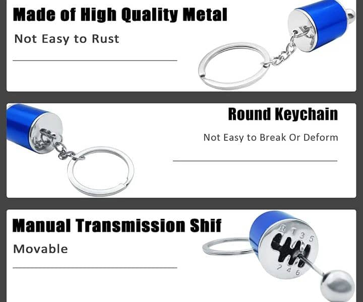 6 Speed Best Quality Metal Gearbox Style Moveable Gear Keychain 2