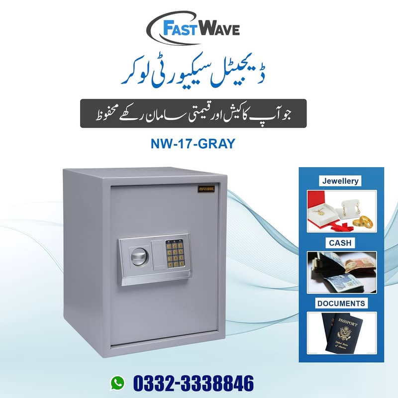 Digital security thumb safe locker, cash counting till machine Lahore 1