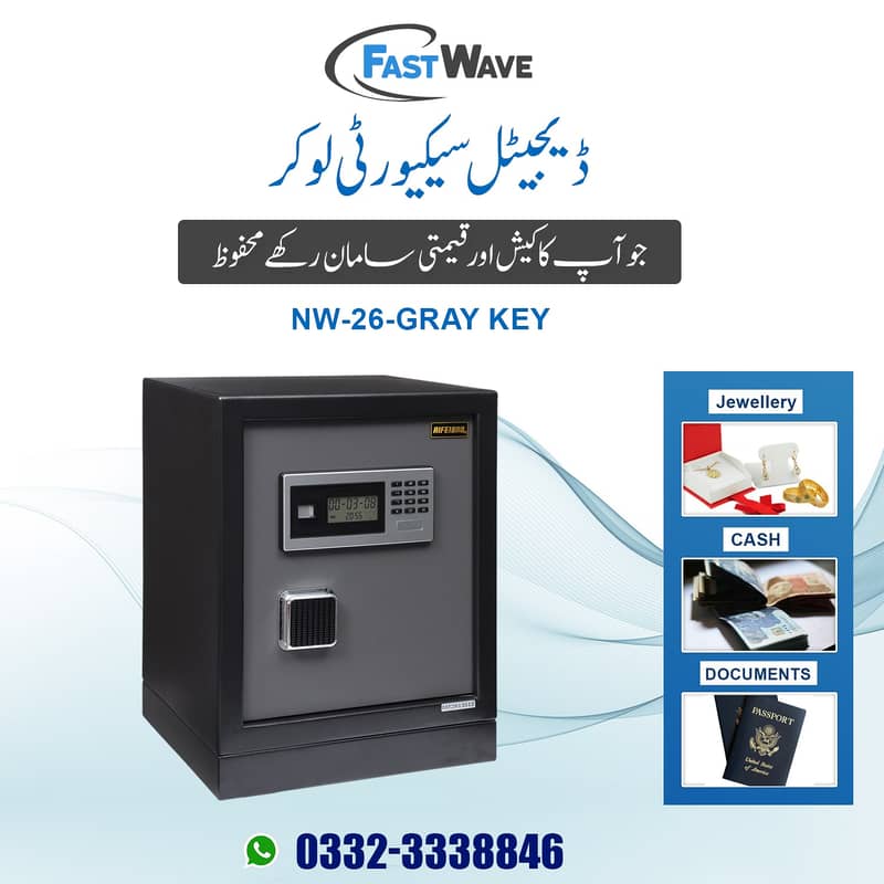 Digital security thumb safe locker, cash counting till machine Lahore 8