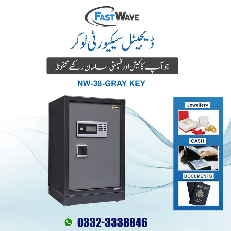 Digital security thumb safe locker, cash counting till machine Lahore 0