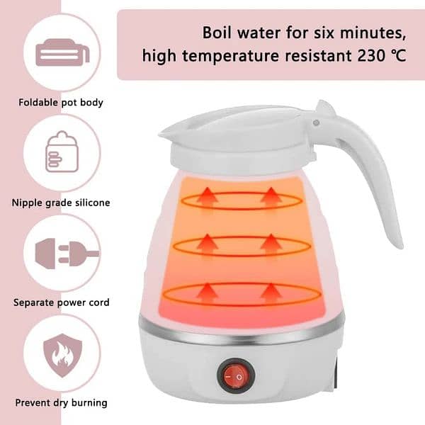 Fast Water Boiling 700ML Folding Portable Electric kettle 4