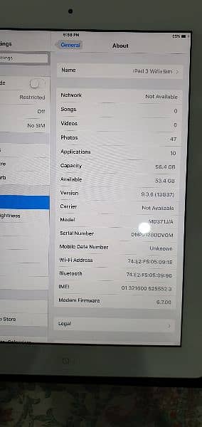 Ipad 3 wifi + sim 64gb 10