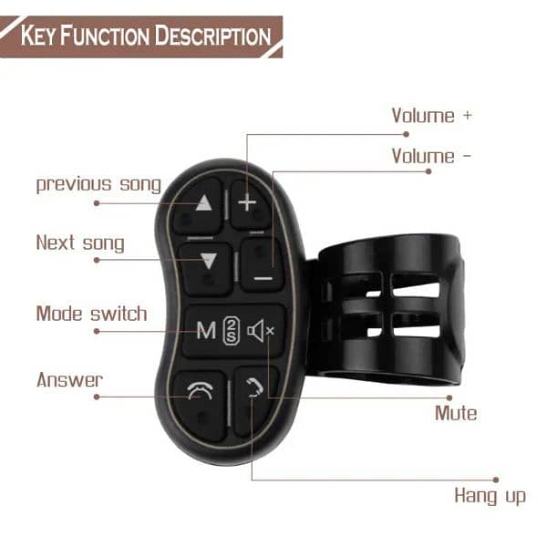 Car Steering Multimedia Controller IR & Bluetooth 4