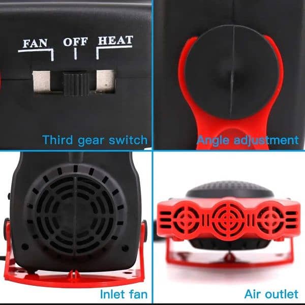 Car Heater, Portable Auto Electronic Heater Fan Fast Heating Def 4