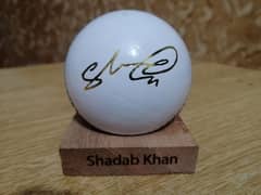 Mr. Shadab Khan's Signature. Hard Ball, Cricket Ball,Signatures Ball.