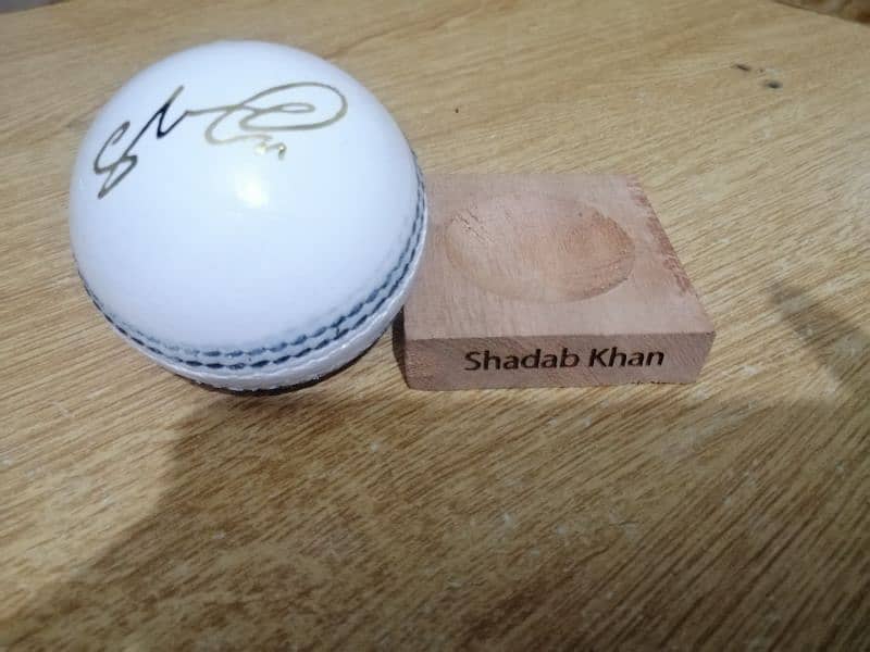 Mr. Shadab Khan's Signature. Hard Ball, Cricket Ball,Signatures Ball. 1