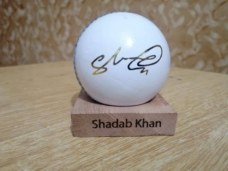 Mr. Shadab Khan's Signature. Hard Ball, Cricket Ball,Signatures Ball. 3