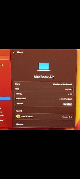 MacBook Air M1 2020 8GB 512GB MGN73 13