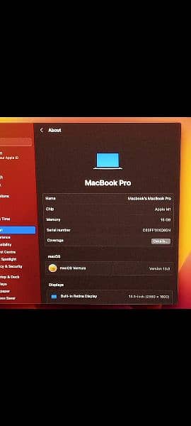 MacBook Pro M1 2020 16GB 256GB 13" CTO Model 11