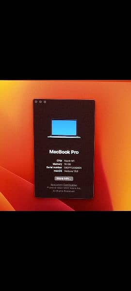 MacBook Pro M1 2020 16GB 256GB 13" CTO Model 12