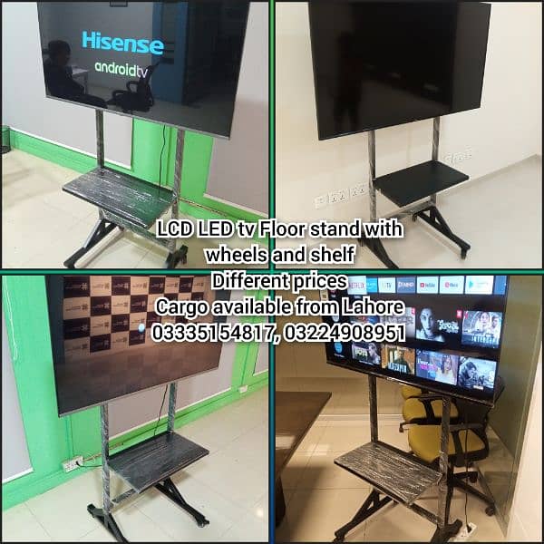 LCD LED tv Floor stand with wheel For office home institute media expo 5