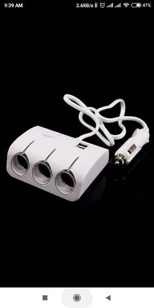 3 Way Car Cigarette Lighter Socket Splitter with Dual USB | 8