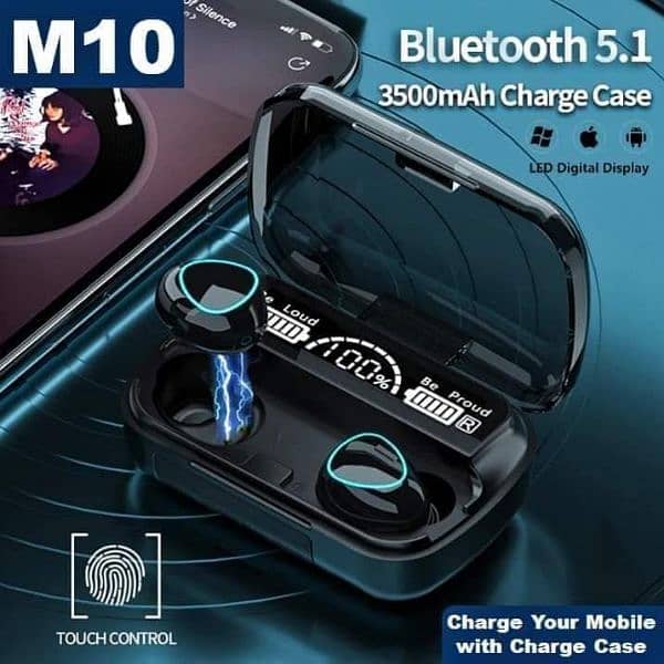 M10 Earbuds Ear buds Bluetooth Wireless Earphones New box pack 3