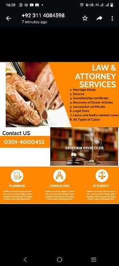 Legal consultant/lawyers /court Marriage/Khula/Nikah, Divorce/Nadra 0