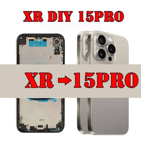 iphone xr into 15 pro 15pro natural blue white titanium  housing body 0