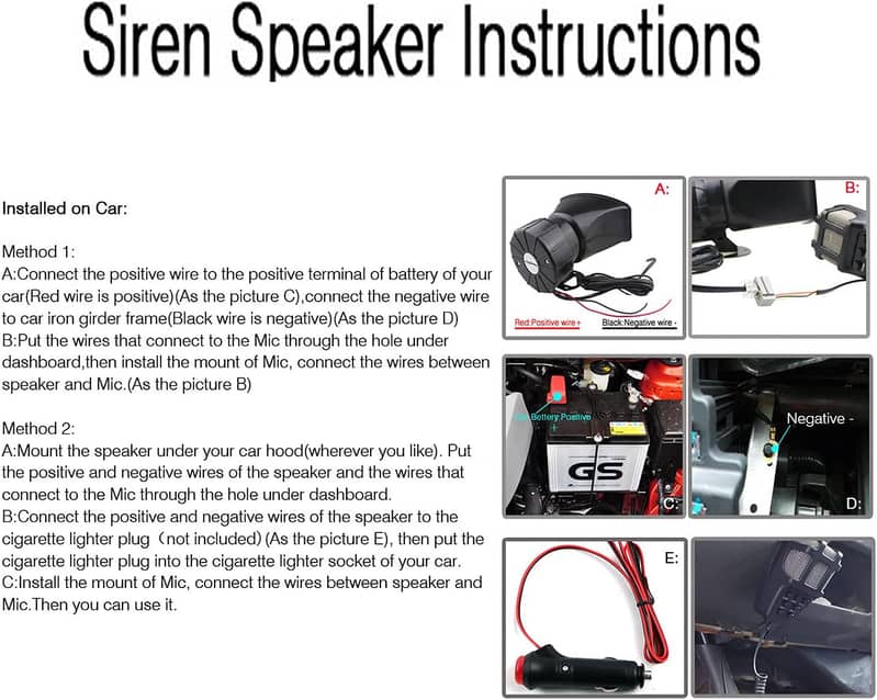 Car Siren Horn 7 Tone Sound Siren Police Mic PA Speaker Car System Eme 5
