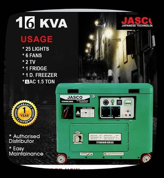 JASCO ALL MODEL GENERATOR SET AVAILABLE ON COMPANY DISCOUNT PRICE 11