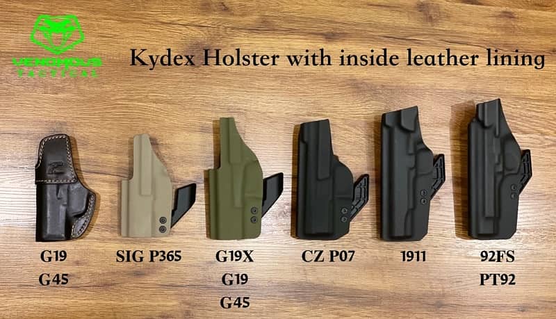 Holsters with inside leather lining to avoid scratches 1