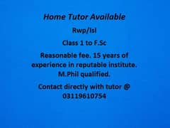 Home Tutor Available