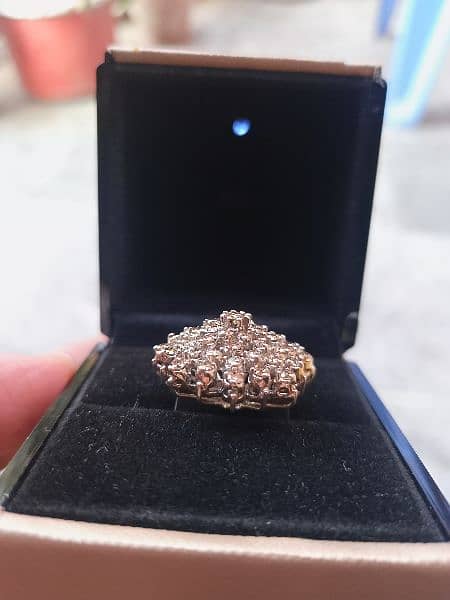 Diamond ring, 2.1 carat diamonds in silver ring. 3