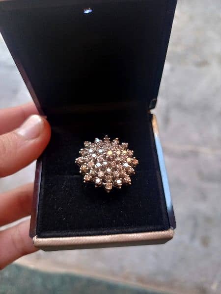 Diamond ring, 2.1 carat diamonds in silver ring. 6
