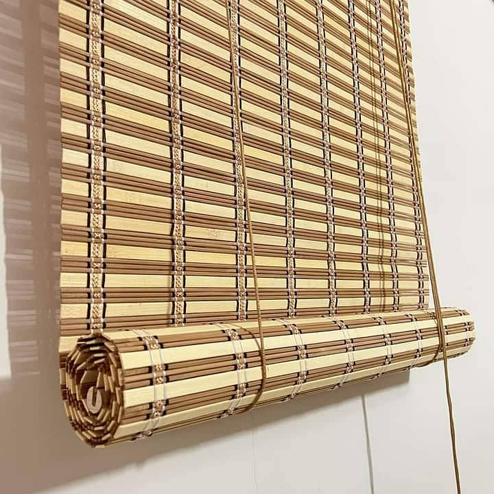 Chick bamboo blind window and green jali tarpal 13
