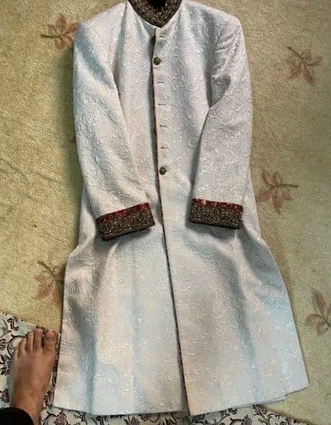 Groom Branded Sherwani set with Khussa and Kullah for Wedding Wear 5