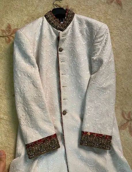 Groom Branded Sherwani set with Khussa and Kullah for Wedding Wear 6