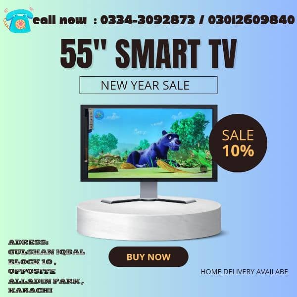 55 INCH SMART LED TV ANDROID WIFI WITH WOOFER SOUND 0