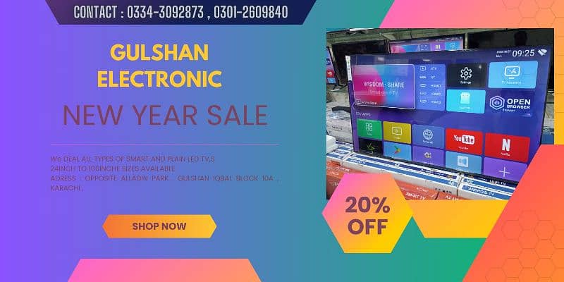 NEW YEAR SALE ALL SIZE OF SMART LED TV AVAILABLE 24 TO 100 INCH LED 2